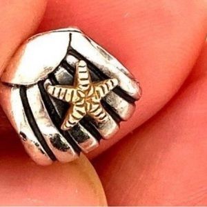 Pandora Two Tone starfish charm with box